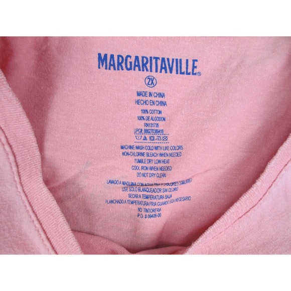 Margaritaville Shirt Mens 2XL‎ XXL Pink Beach Palm Trees Sunset Cotton Casual* - Picture 12 of 12